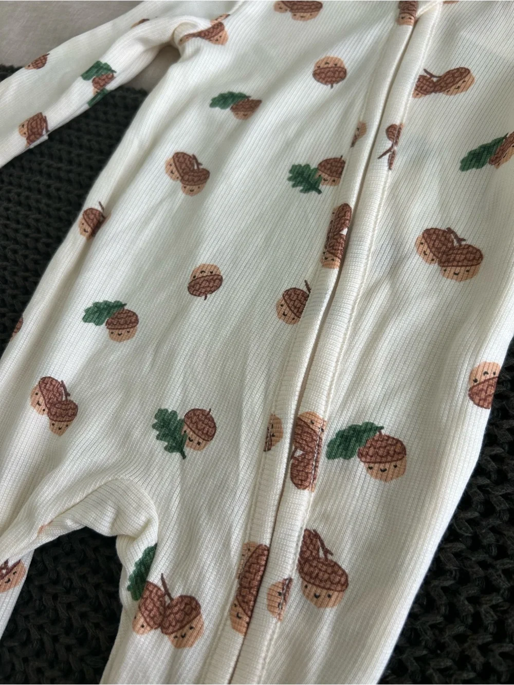 NWT Angel Dear acorn fall print footie pajamas